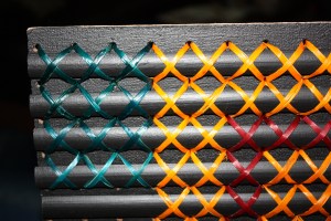 My 2nd Tukutuku Panel - closeup of colours of harakeke